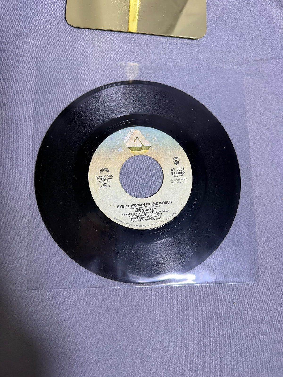 Vintage Air Supply - Every Woman in the World / My Best Friend 7" Vinyl 45 RPM photo 3