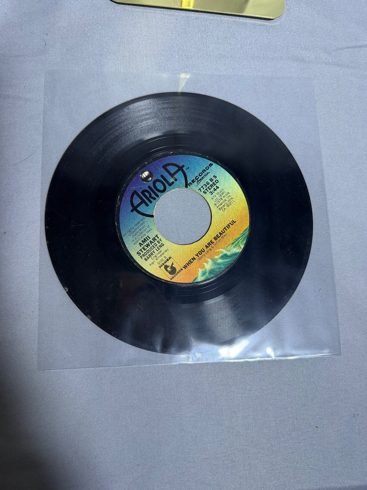 Vintage Amii Stewart - Knock on Wood / When You Are Beautiful 7" Vinyl 45 RPM photo 3