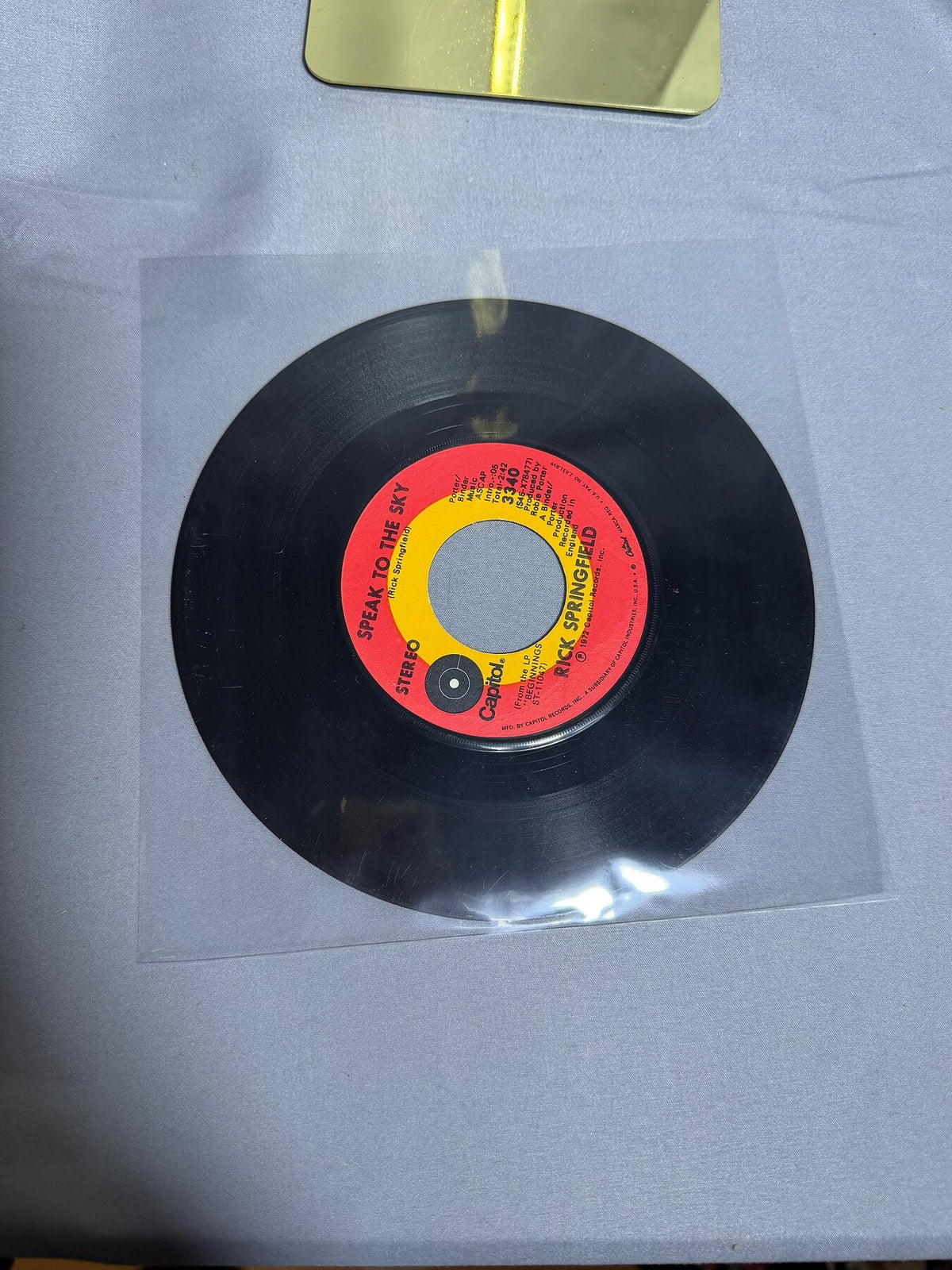 Vintage Rick Springfield 45 RPM Vinyl Single Why? / Speak to the Sky 1972 photo 3