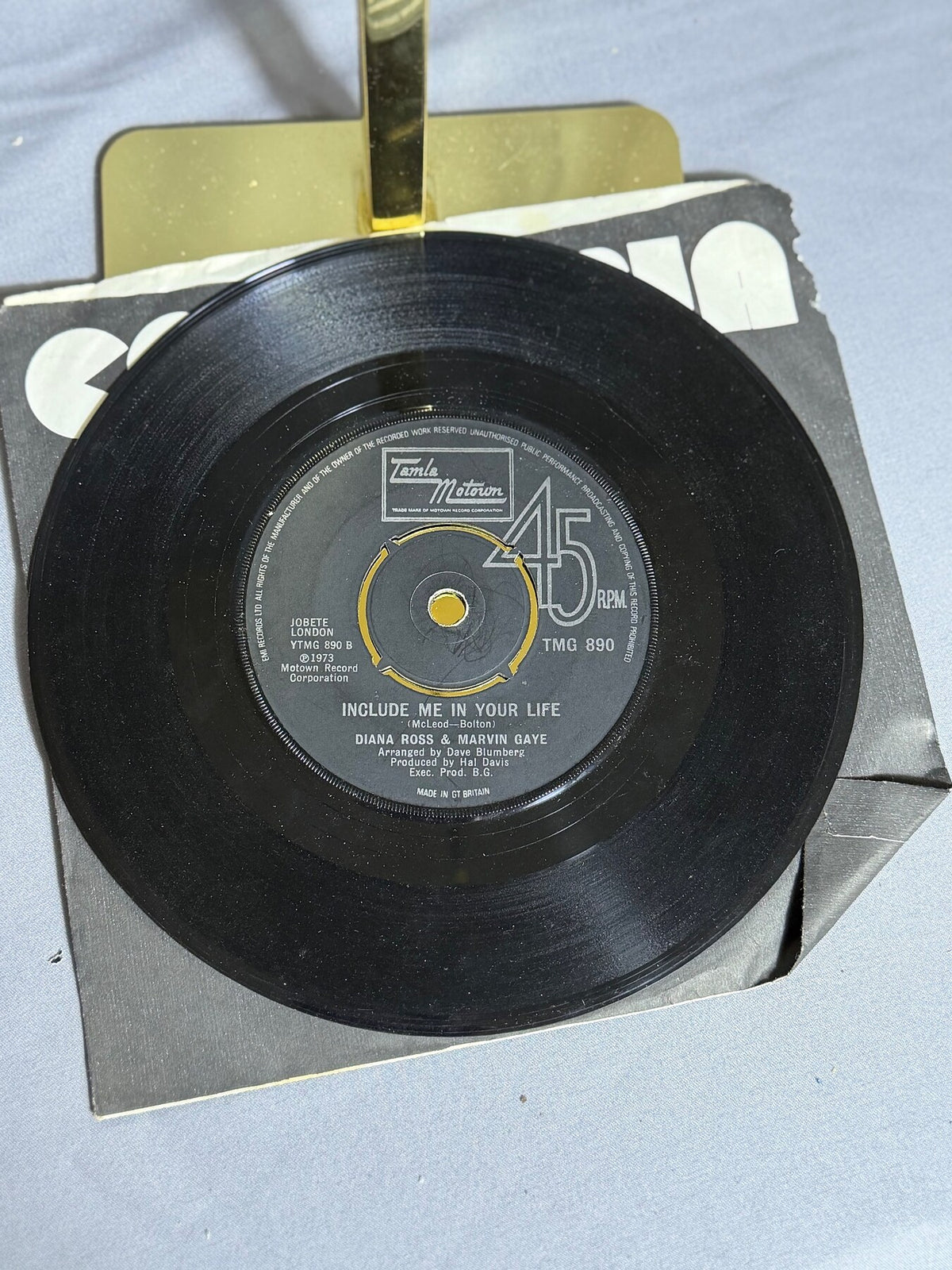 Vintage 1973 Diana Ross & Marvin Gaye 45 RPM Vinyl Single TMG 890 photo 3