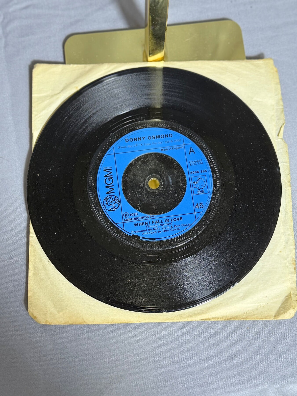 Vintage Donny Osmond 45 RPM Vinyl Single - When I Fall In Love / Are You photo 3