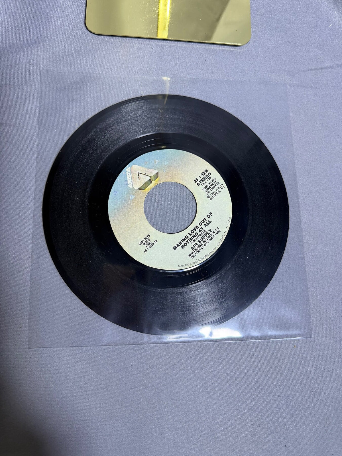 Vintage Air Supply Making Love Out of Nothing At All 45 RPM Vinyl Single 1983 photo 3
