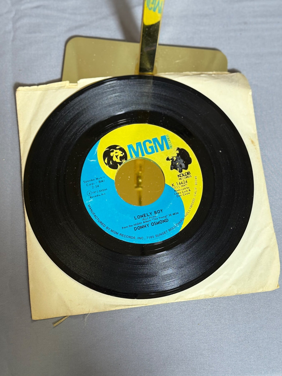 Vintage 1972 Donny Osmond 45 RPM Vinyl Single - Why / Lonely Boy MGM Kolob K photo 3