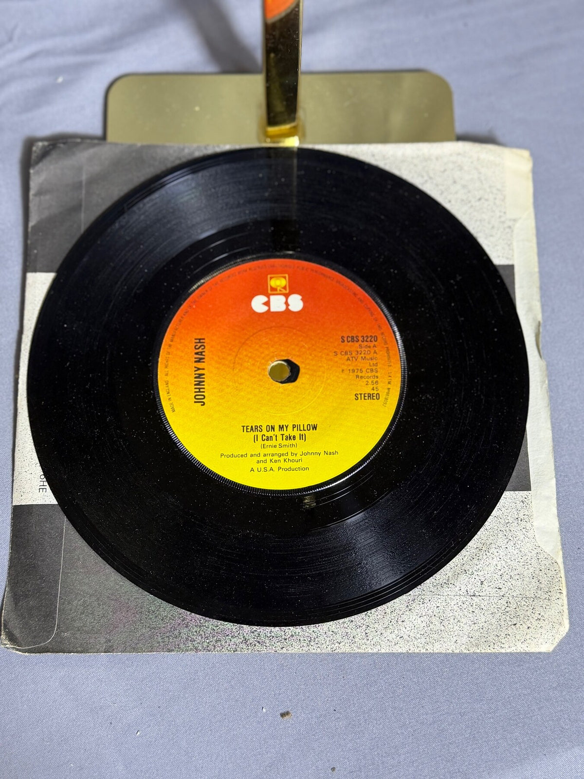 Vintage Johnny Nash 45 RPM Vinyl Single - Tears On My Pillow / Beautiful Baby photo 3