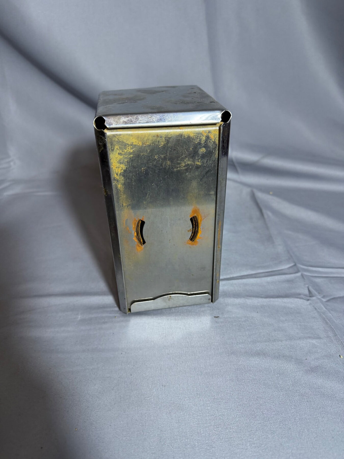 Vintage Silver-Tone Metal Napkin Dispenser Holder photo 3