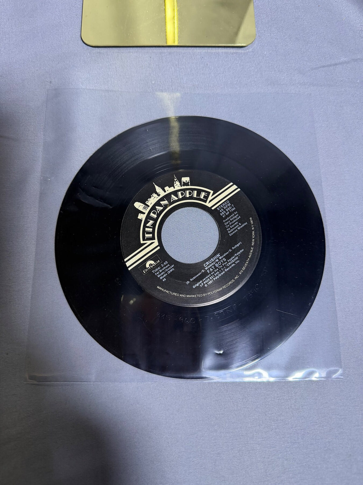 Vintage Fat Boys 45 RPM Vinyl Single - Wipeout / Crushin' (1987) photo 3