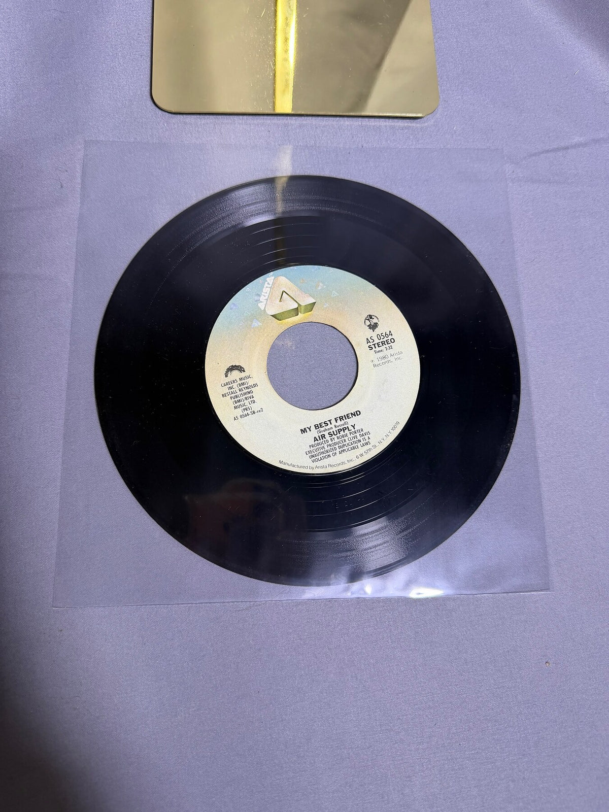 Vintage Air Supply - Every Woman in the World / My Best Friend 7" Vinyl 45 RPM photo 4