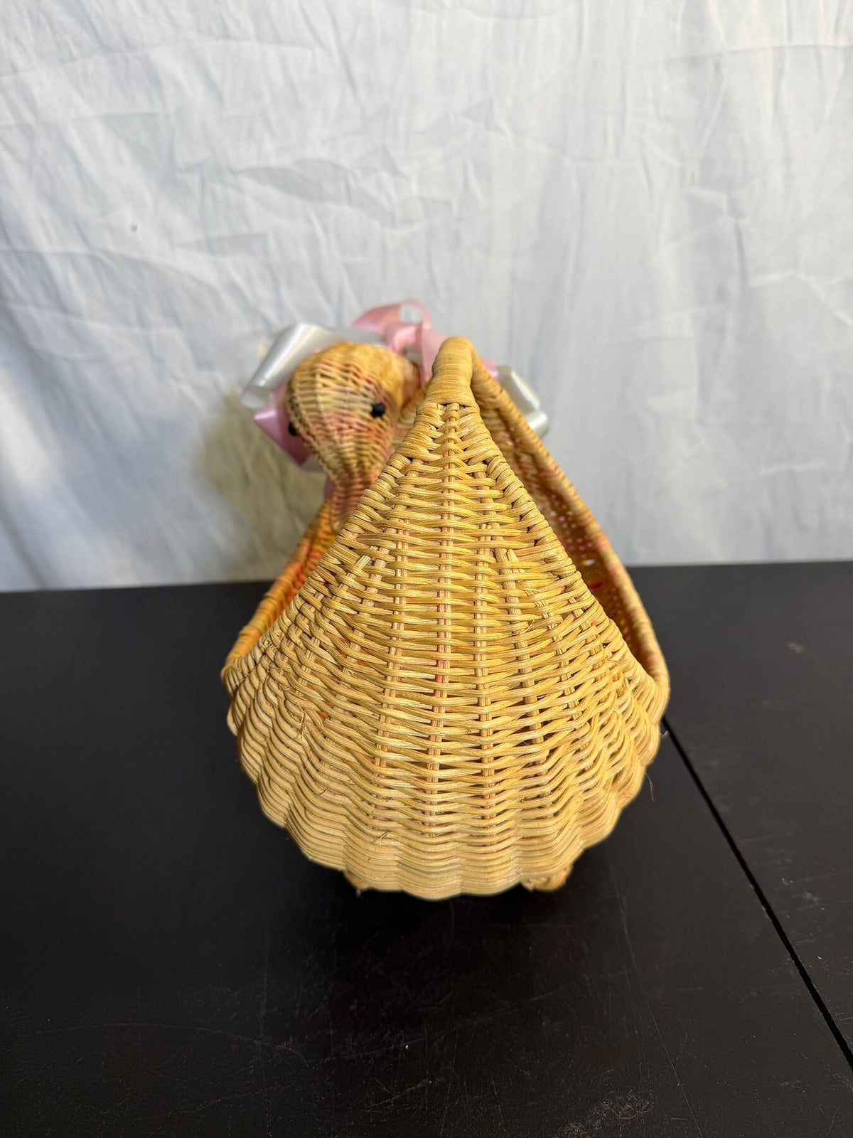 Vintage Wicker Duck Shaped Basket with Handle - Wormhole Thrift