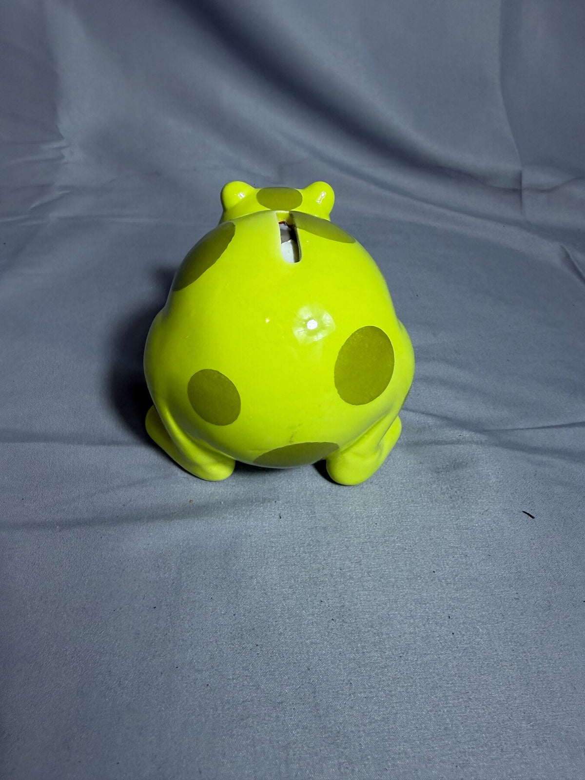 Lime Green Ceramic Piggy Bank with Romans 8:28 Quote photo 4