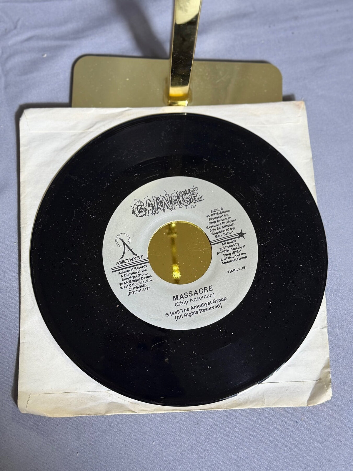 Vintage Carnage - This Is The End / Massacre 7" 45 RPM Vinyl Single 1989 photo 4