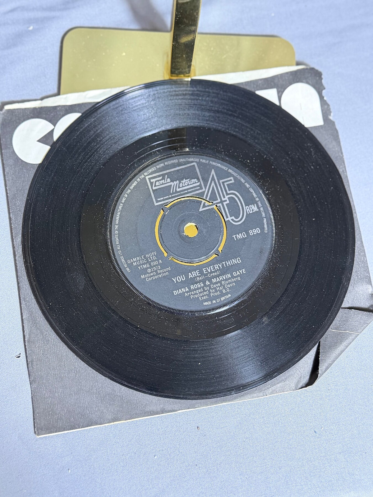 Vintage 1973 Diana Ross & Marvin Gaye 45 RPM Vinyl Single TMG 890 photo 4