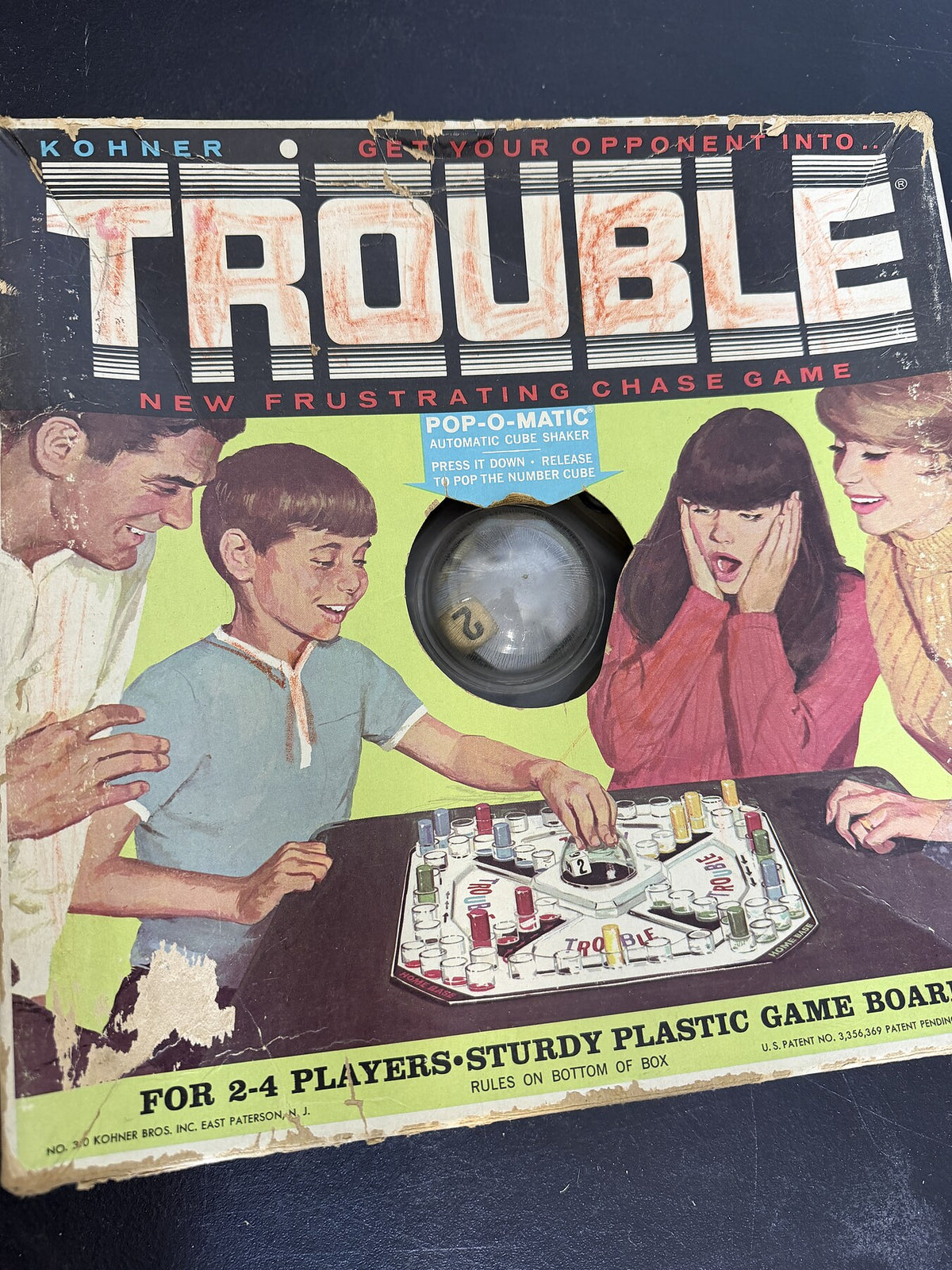 Vintage Kohner Trouble Pop-O-Matic Board Game 1965 - Wormhole Thrift