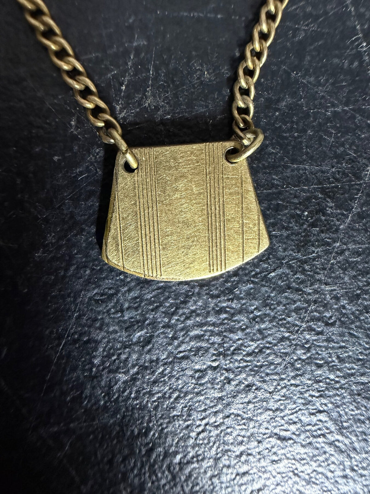 Vintage Swank Gold Tone Tie Bar Clip with Chain and Shield Charm photo 5