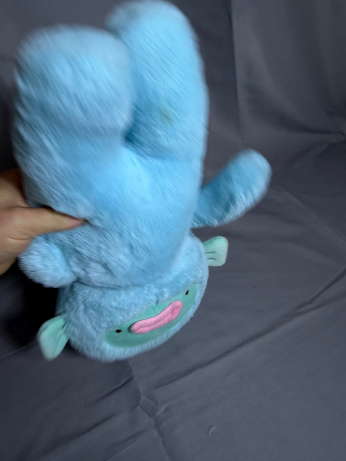 Blue Plush Monster Stuffed Animal Toy with Mint Green Face - 12.5 Inches photo 5
