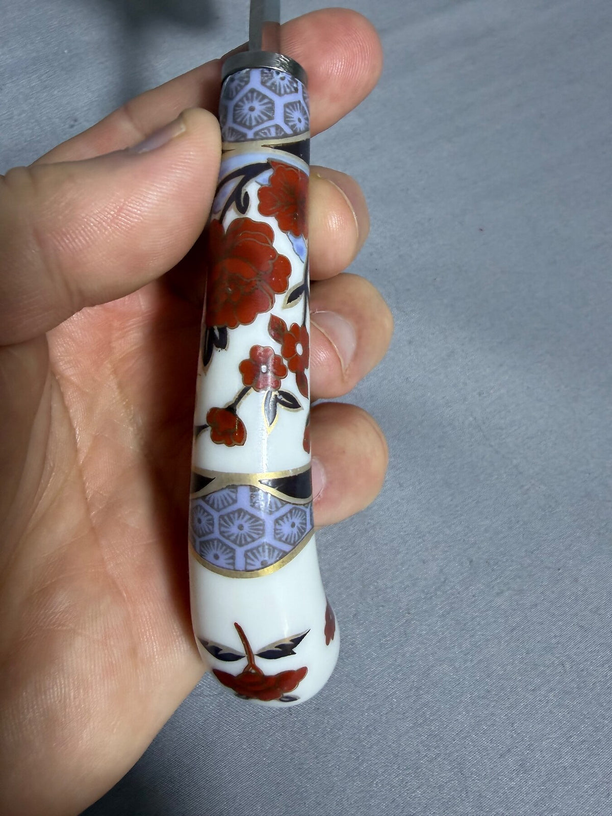 Vintage Stainless Steel Cheese Slicer with Floral Ceramic Handle Japan photo 5