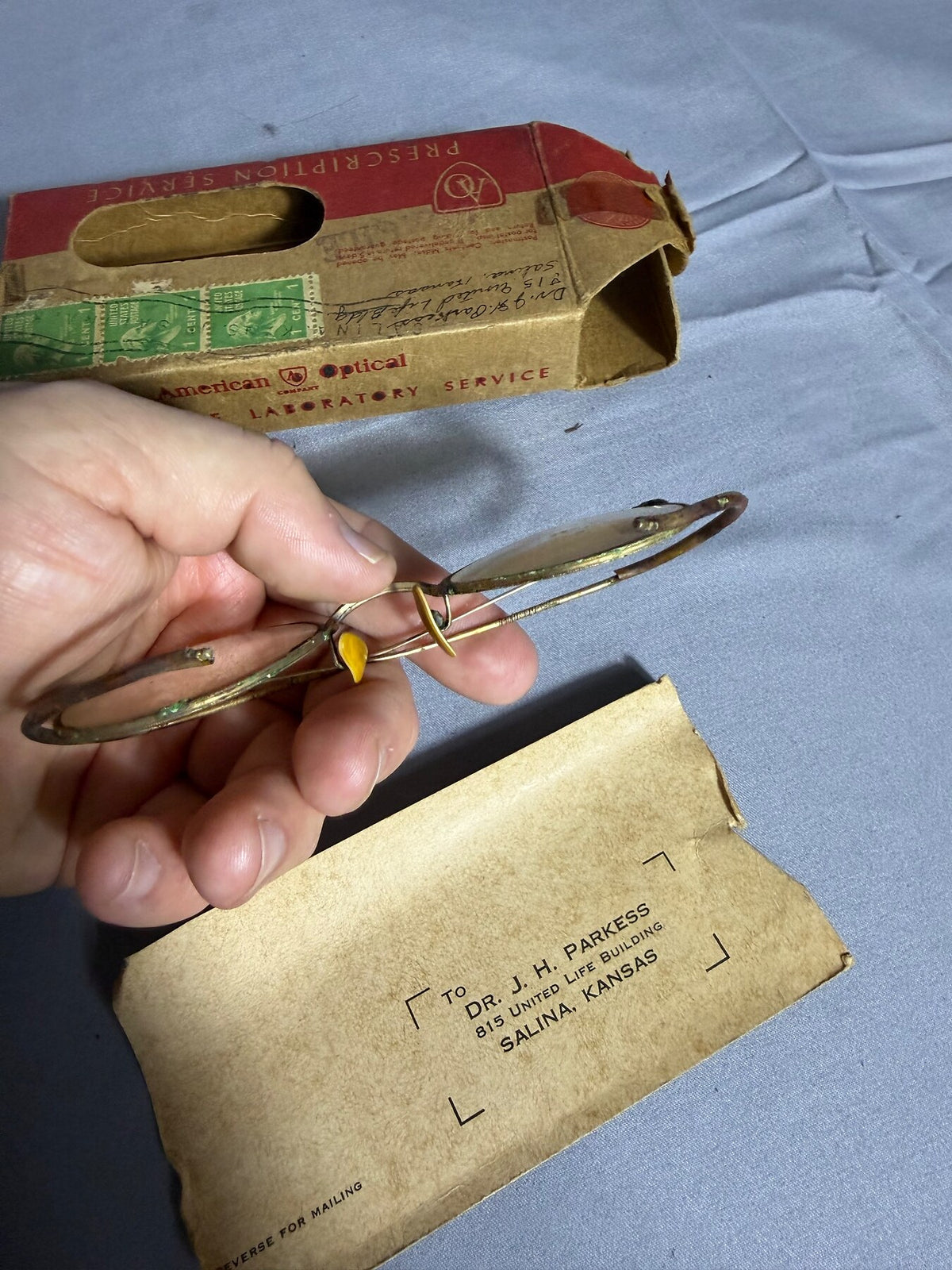 Vintage American Optical 1/10 12K GF Round Eyeglasses w/ Box & Mailer photo 5