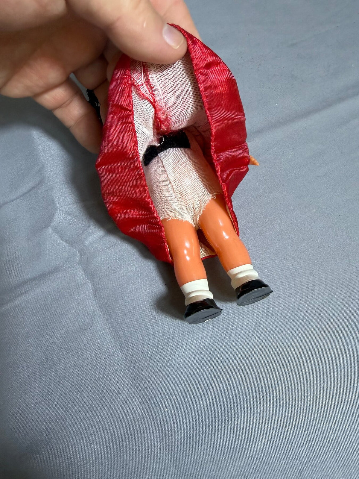 Vintage Folk Costume Doll with Braids & Lace Hat - 6.25 Inches photo 6