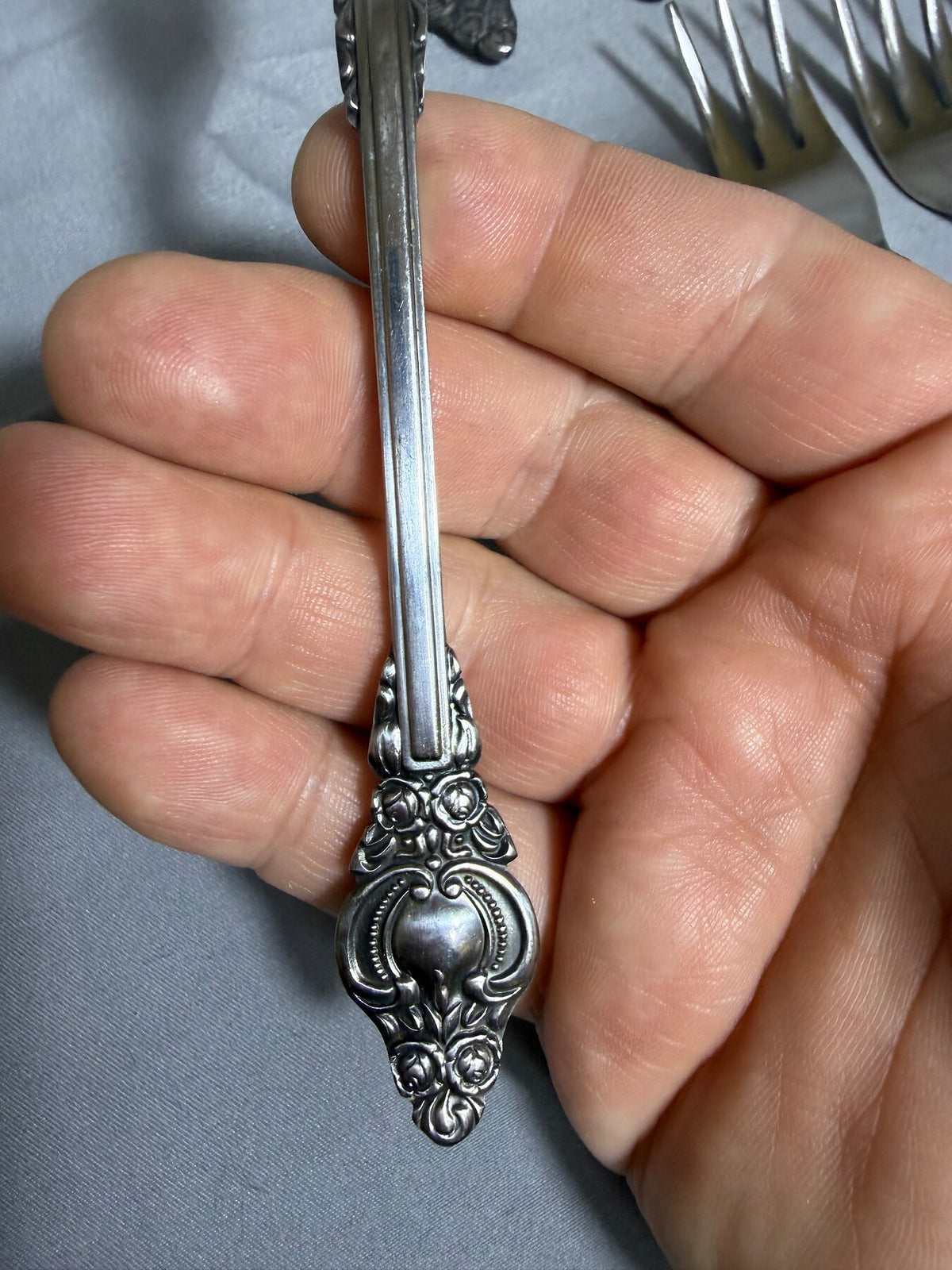 Vintage Supreme Cutlery Ornate Stainless Steel Dessert Forks Set of 12 photo 6