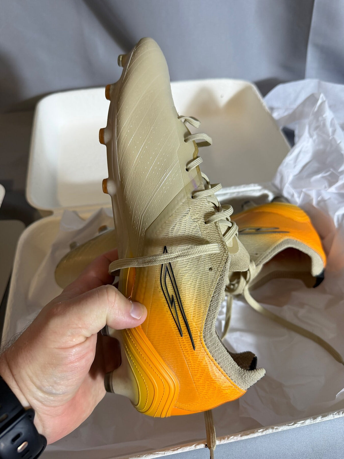 SOKITO Men's US 10.5 Tan Orange Sustainable Soccer Cleats New photo 6