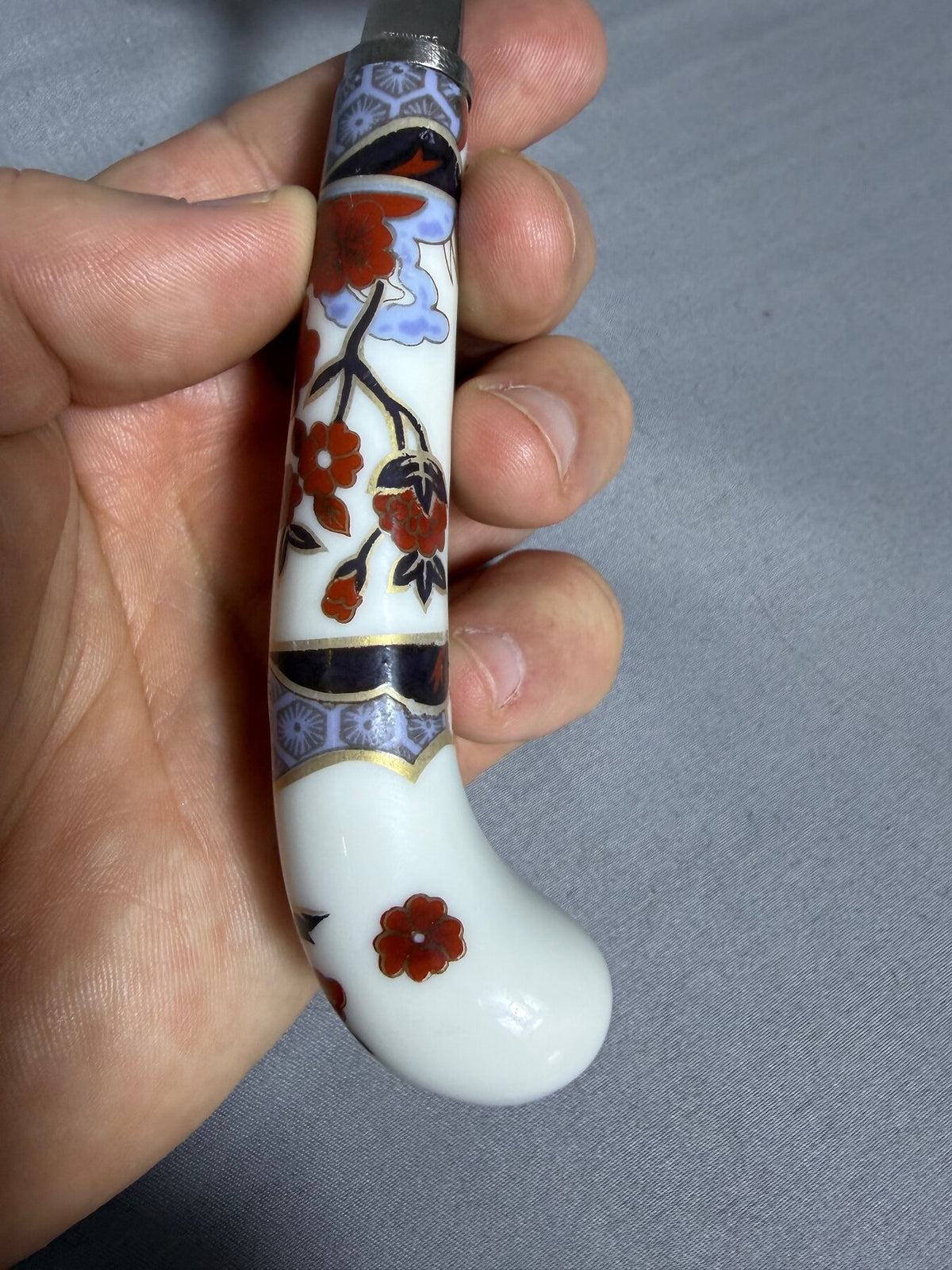 Vintage Stainless Steel Cheese Slicer with Floral Ceramic Handle Japan photo 6