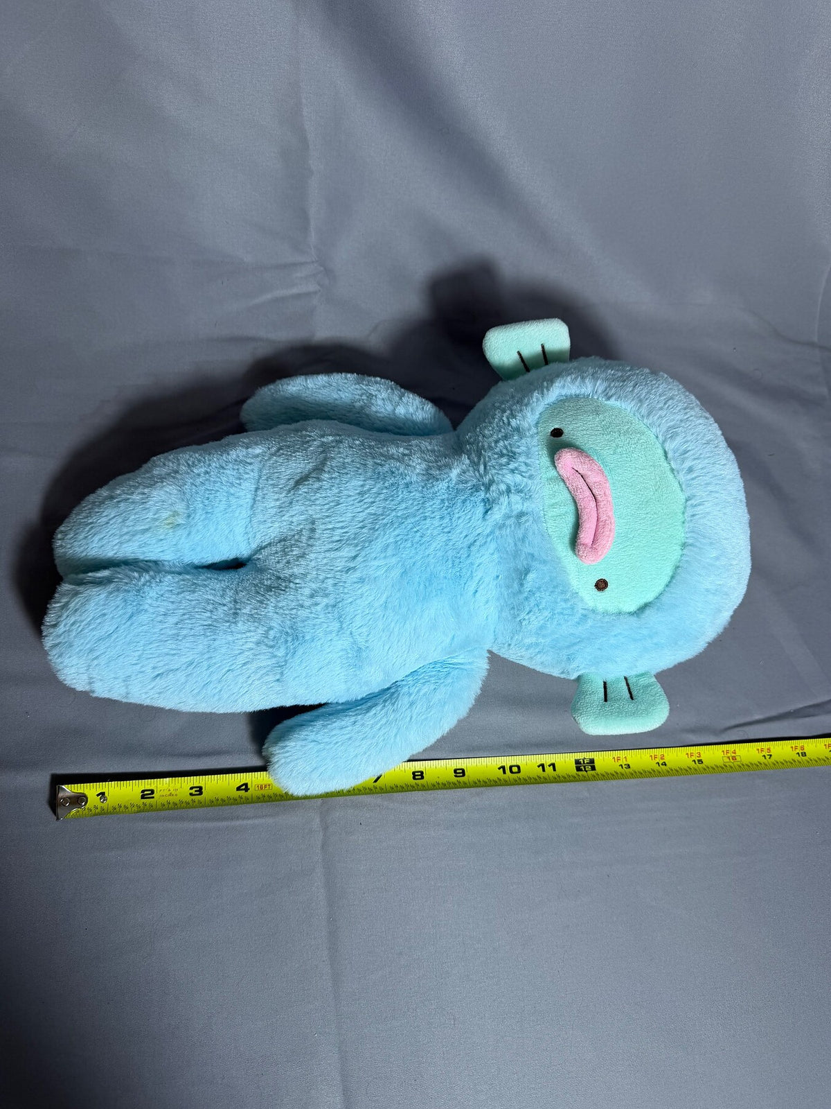 Blue Plush Monster Stuffed Animal Toy with Mint Green Face - 12.5 Inches photo 7