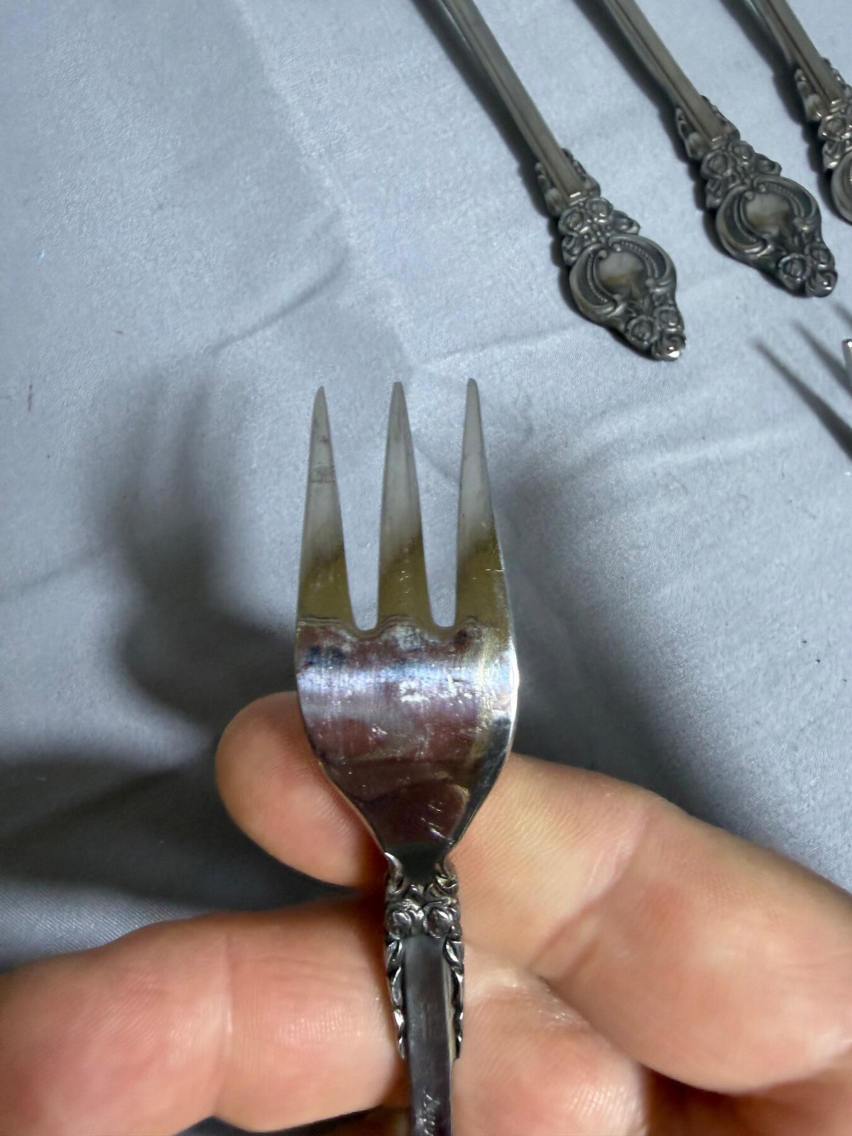Vintage Supreme Cutlery Ornate Stainless Steel Dessert Forks Set of 12 photo 7
