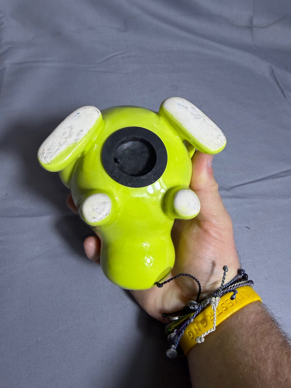 Lime Green Ceramic Piggy Bank with Romans 8:28 Quote photo 7