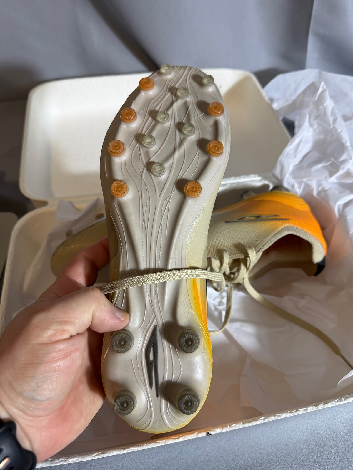 SOKITO Men's US 10.5 Tan Orange Sustainable Soccer Cleats New photo 7