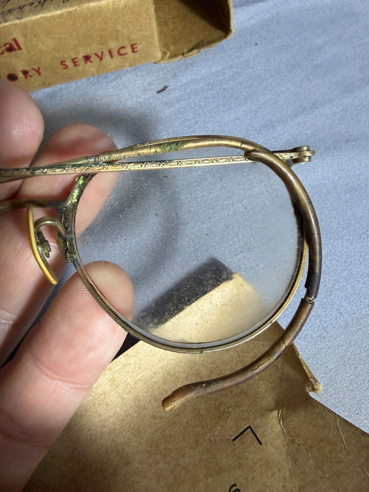 Vintage American Optical 1/10 12K GF Round Eyeglasses w/ Box & Mailer photo 8