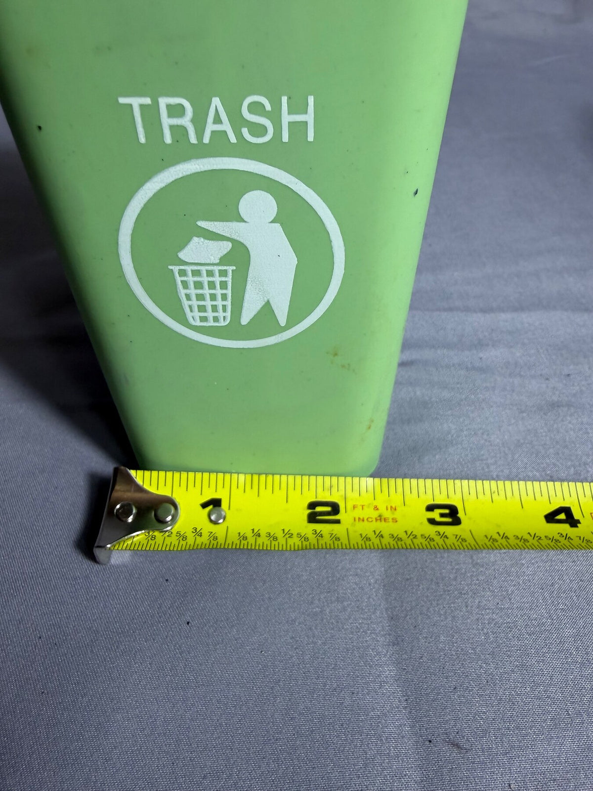 Set of 2 Miniature Green Plastic Trash Cans with Wheels photo 8