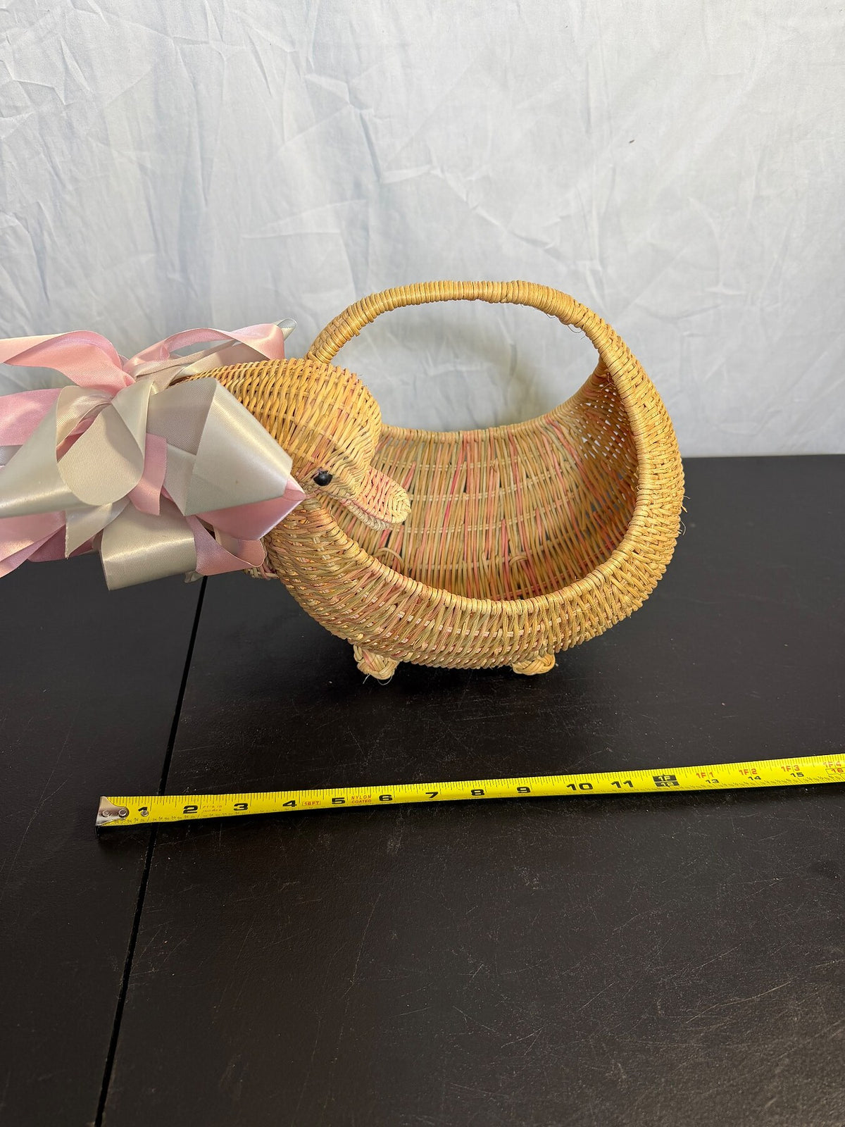 Vintage Wicker Duck Shaped Basket with Handle - Wormhole Thrift