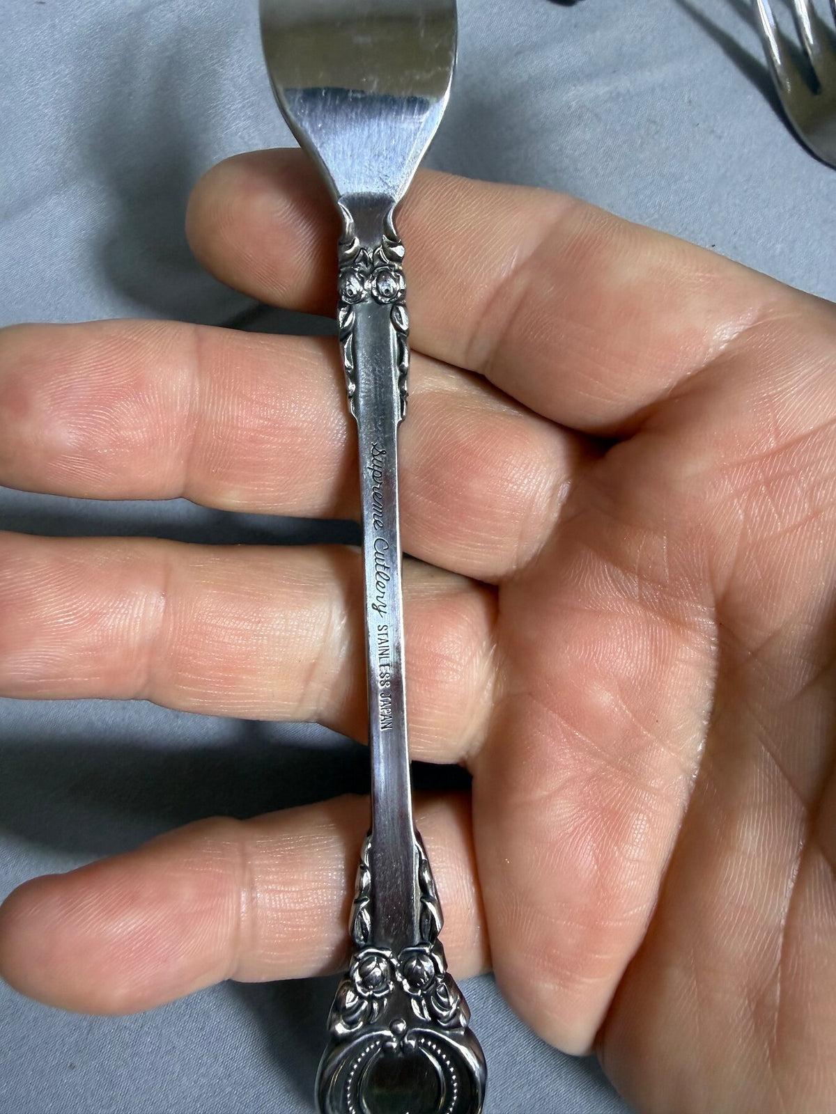 Vintage Supreme Cutlery Ornate Stainless Steel Dessert Forks Set of 12 photo 8