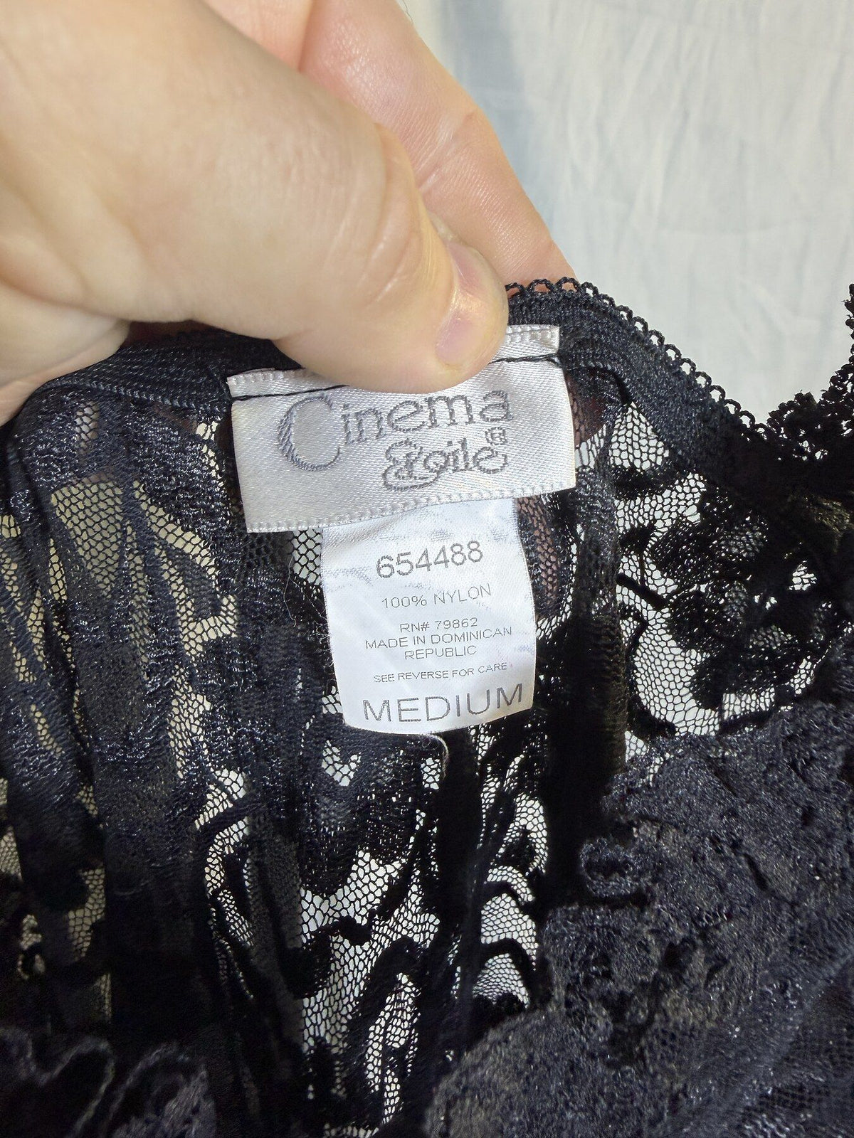 Vintage Cinema Etoile Black Lace Camisole Slip Dress Lingerie Medium - Wormhole Thrift