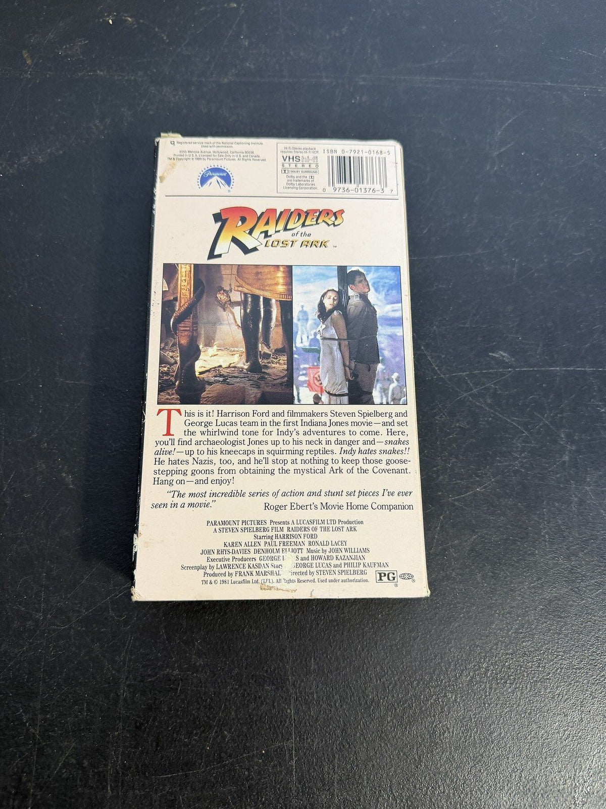 Vintage Raiders of the Lost Ark VHS Tape 1981 Paramount - Wormhole Thrift