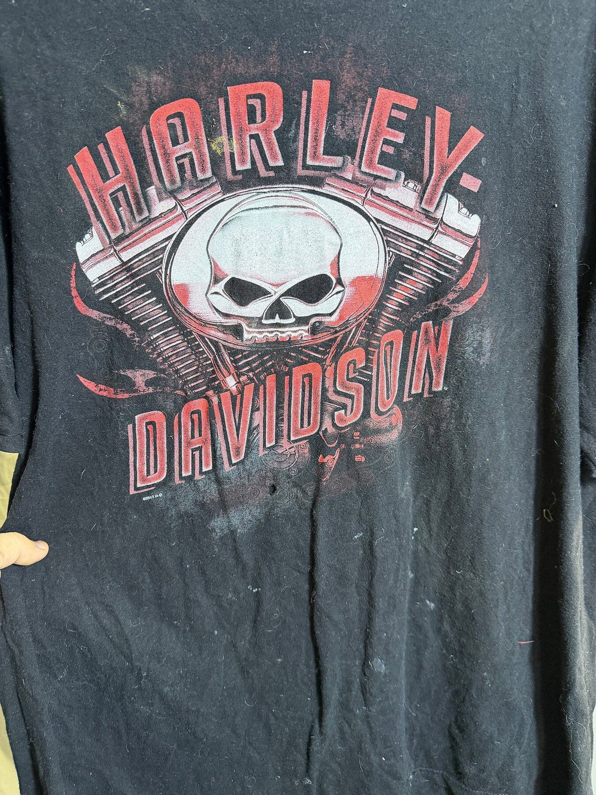 Harley-Davidson Biker Bull Barracuda Skull Graphic T-Shirt Men's XL - Wormhole Thrift