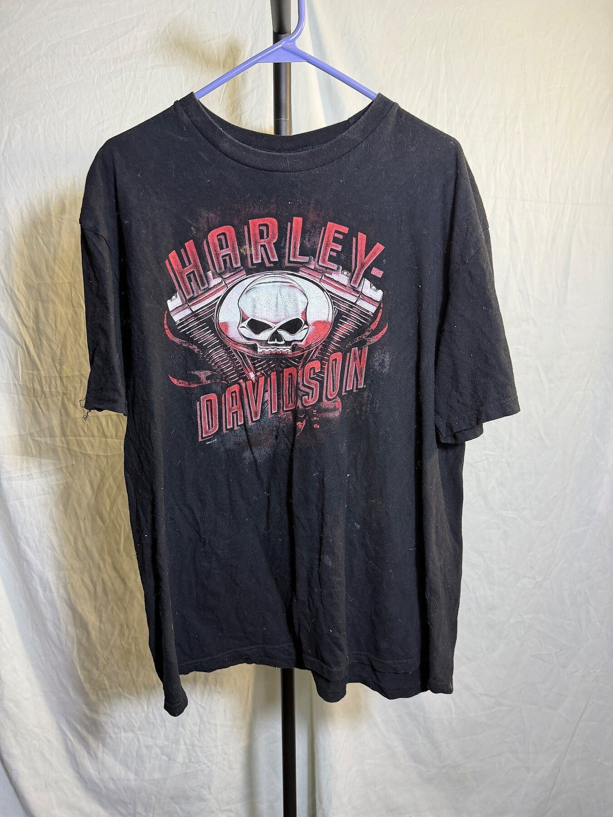 Harley-Davidson Biker Bull Barracuda Skull Graphic T-Shirt Men's XL - Wormhole Thrift