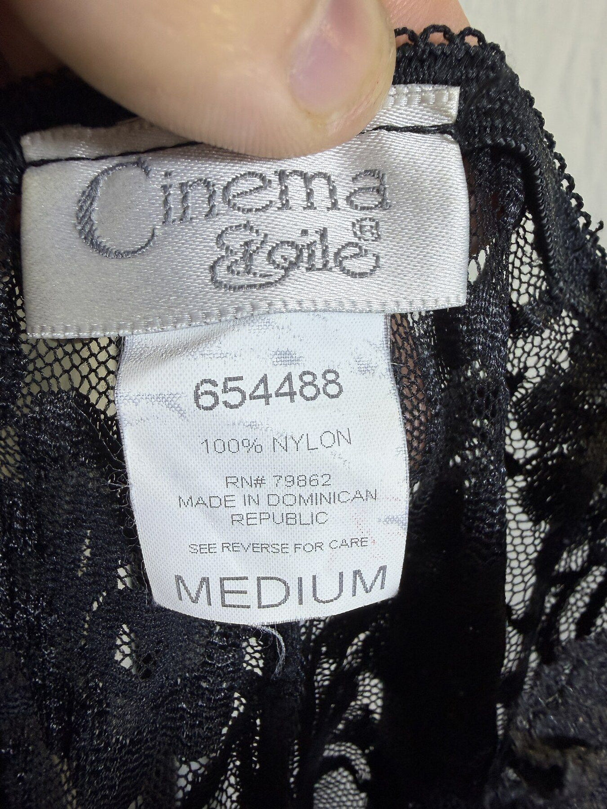 Vintage Cinema Etoile Black Lace Camisole Slip Dress Lingerie Medium - Wormhole Thrift