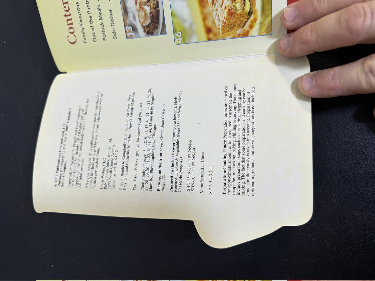 Campbell's Casseroles Cookbook Soup Can Shaped Publications International - Wormhole Thrift