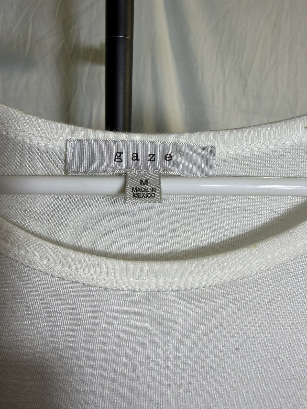 gaze Women's White Rayon Blend Peplum Top Size M - Wormhole Thrift