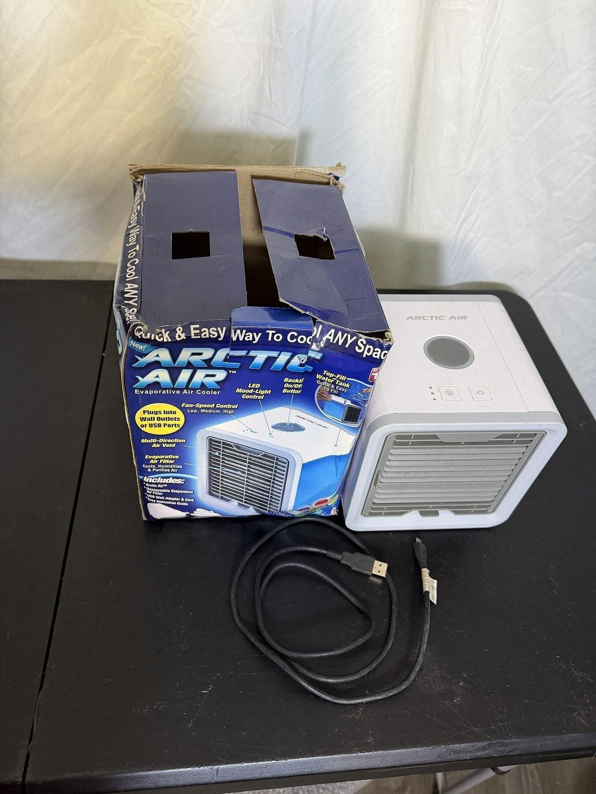 Arctic Air 17013 Evaporative Air Cooler w/ Box & USB Cable - Wormhole Thrift