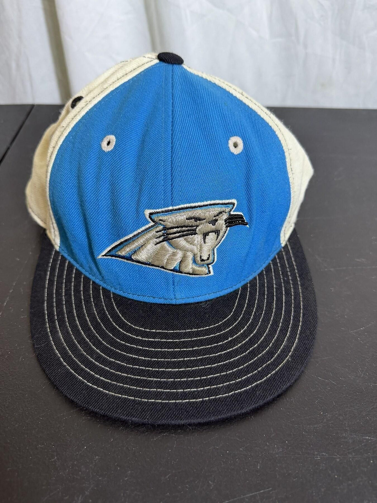 Vintage Carolina Panthers Reebok NFL Wool Baseball Cap Size 8 - Wormhole Thrift