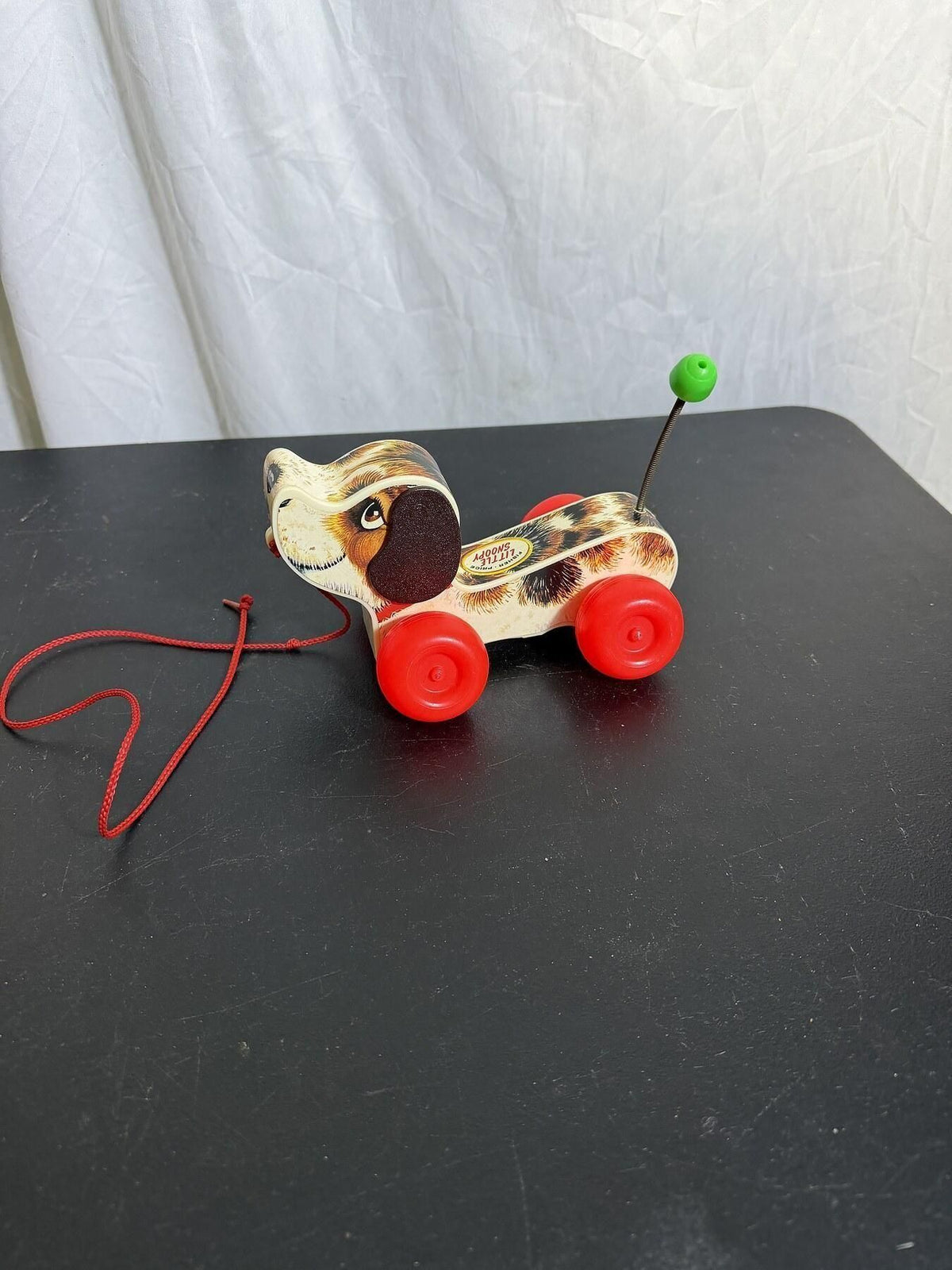 Vintage 1965 Fisher-Price Little Snoopy Dog Pull Toy #2034 - Wormhole Thrift