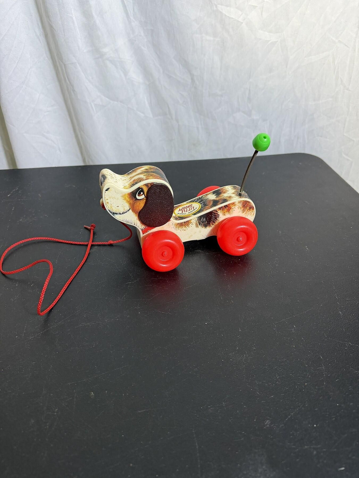 Vintage 1965 Fisher-Price Little Snoopy Dog Pull Toy #2034 - Wormhole Thrift