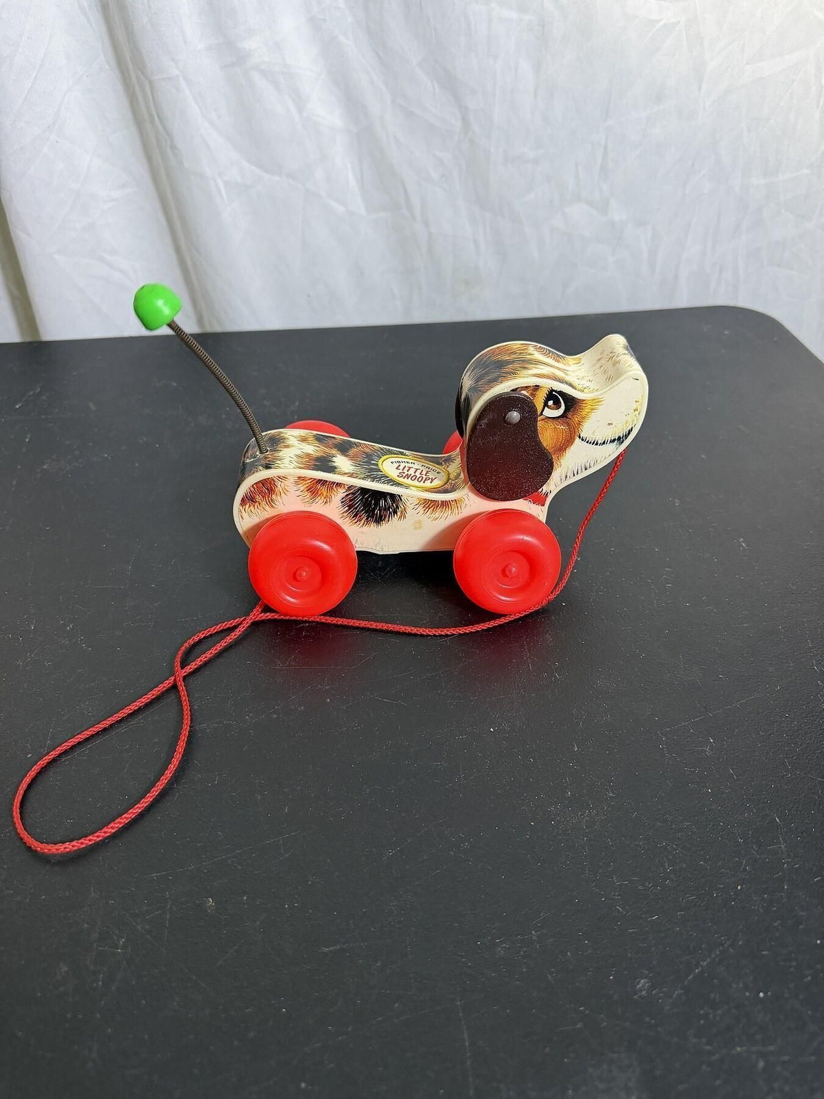 Vintage 1965 Fisher-Price Little Snoopy Dog Pull Toy #2034 - Wormhole Thrift