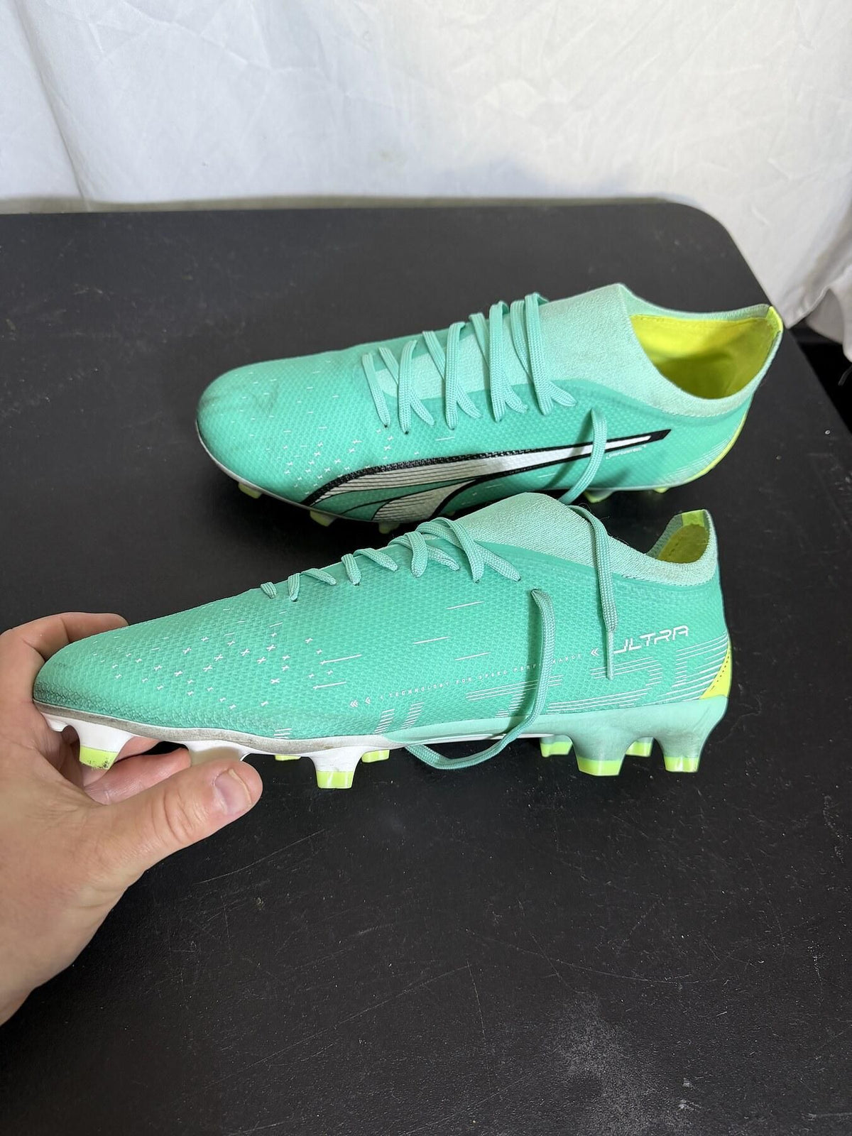 Puma Ultra GripControl Soccer Cleats Aqua Lime Men's US 10.5 - Wormhole Thrift