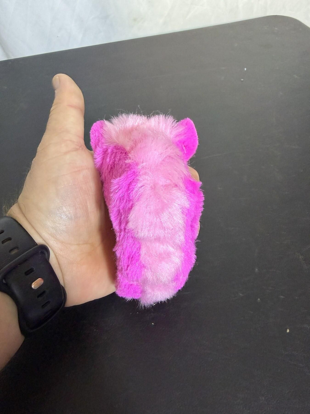 Big-Eyed Pink Plush Animal with Wearable Loop/Cuff - Wormhole Thrift