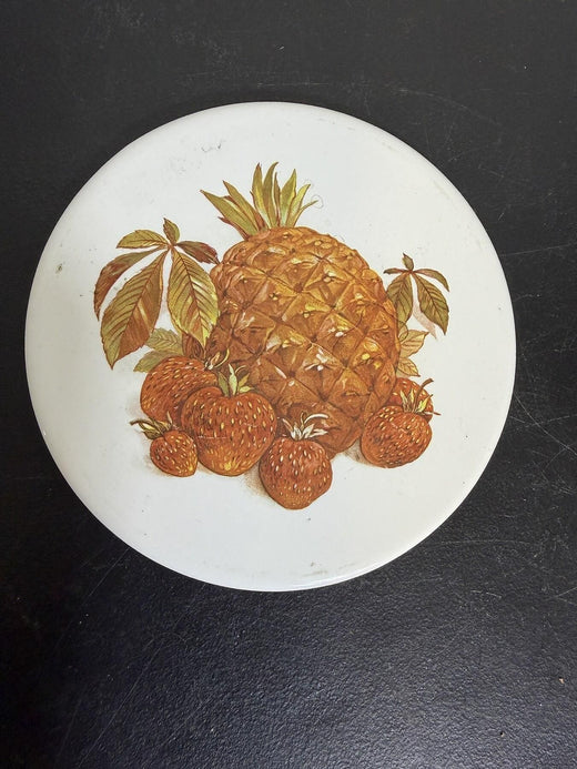 Mid-State Ceramic Pineapple & Strawberry Fruit Trivet 6" - Wormhole Thrift