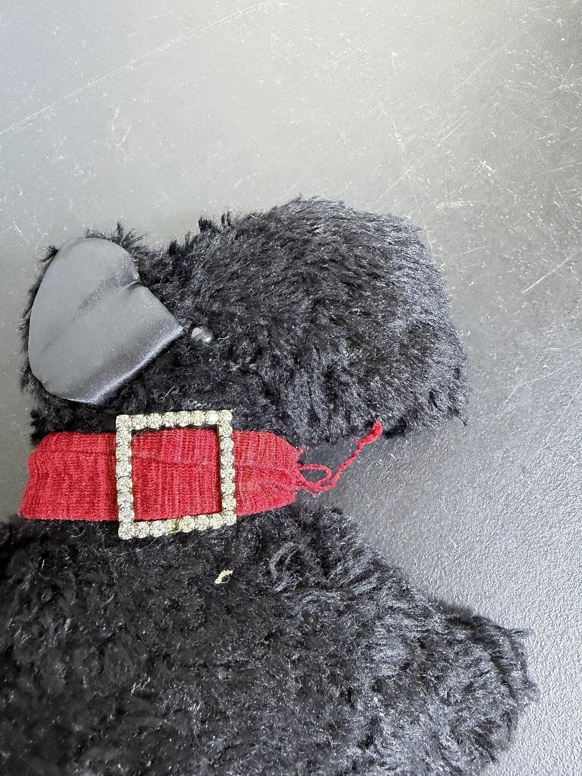 COMPOOF Black Scottish Terrier Plush Dog Toy w/ Red Collar 2010 - Wormhole Thrift