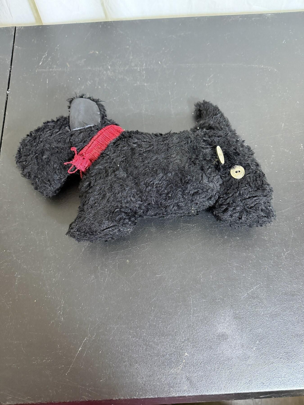 COMPOOF Black Scottish Terrier Plush Dog Toy w/ Red Collar 2010 - Wormhole Thrift