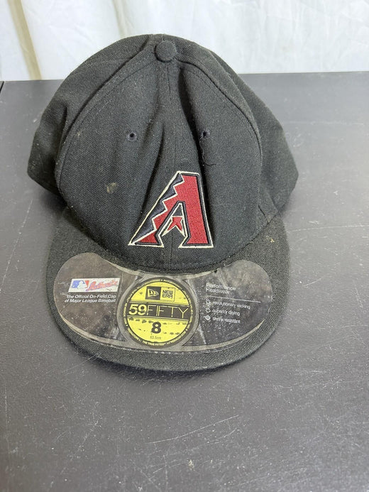 Black Arizona Diamondbacks New Era 59FIFTY Fitted Baseball Cap Size 8 63.5cm - Wormhole Thrift